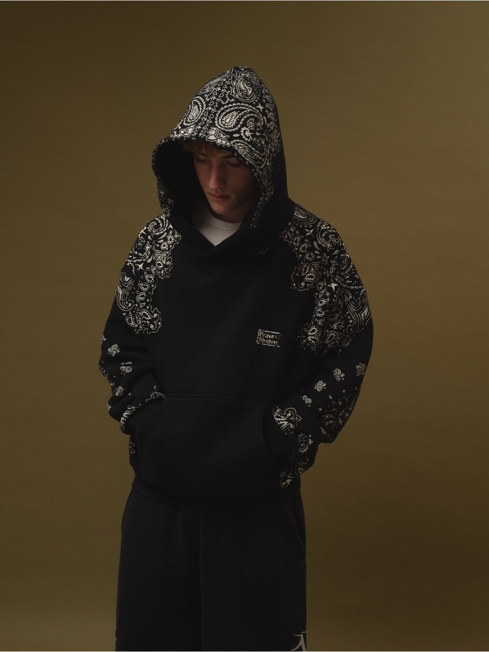 Bravest Studios Black Paisley Hoodie